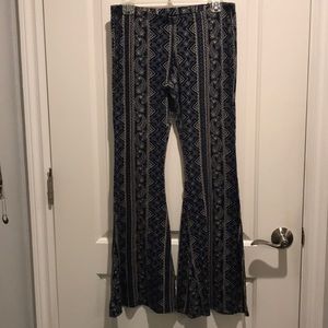 Blue Paisley Flare Pants